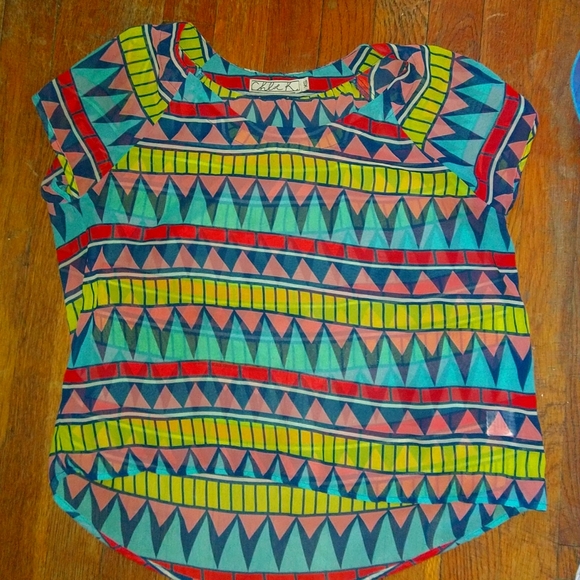 Chloe K. See-through geometric shirt - Picture 1 of 3